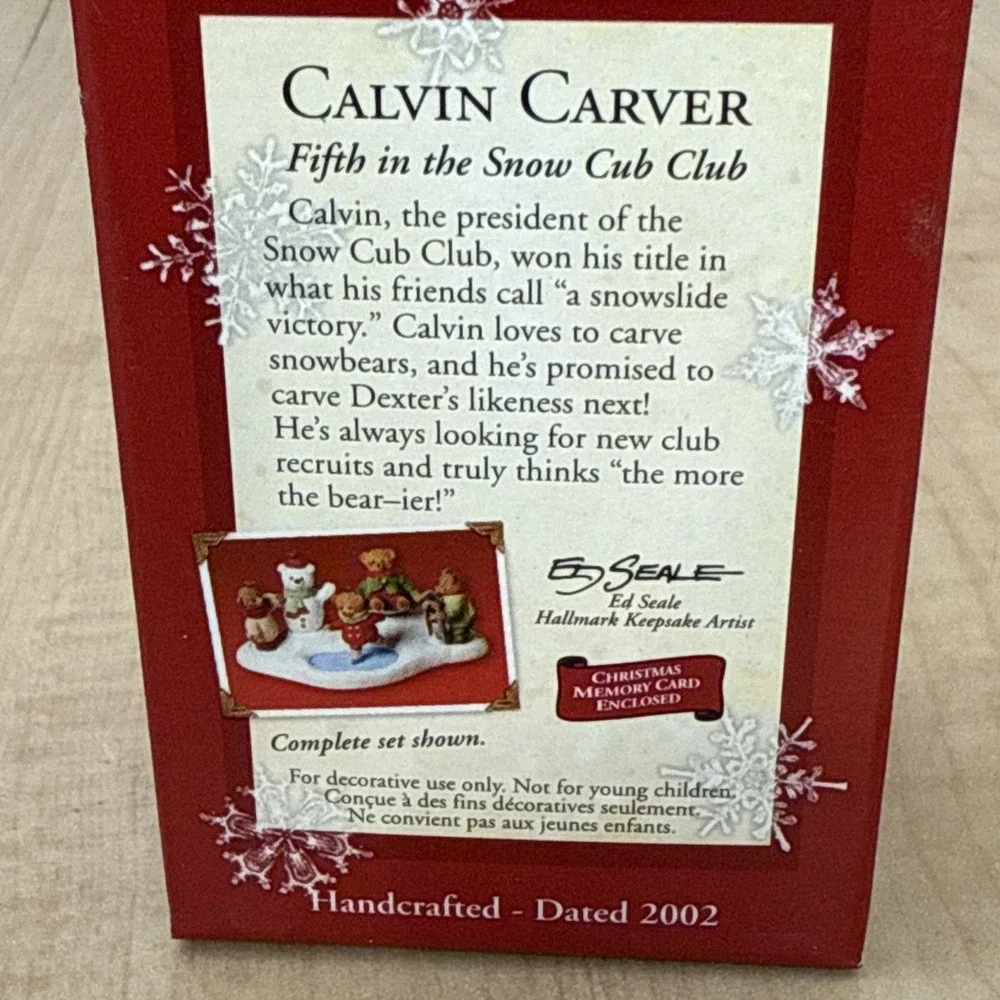 2002 Hallmark Calvin Carver QX8427 Snow Cub Club #5 MIB Teddy Bear
